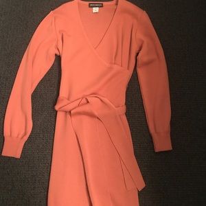 Coral Merino wool dress